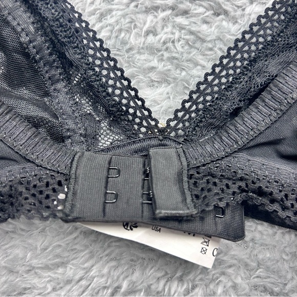 Chantelle SPIRIT 11A8 Black Lace Wirefree Bra with J-Hook Back Sz M - Picture 10 of 16